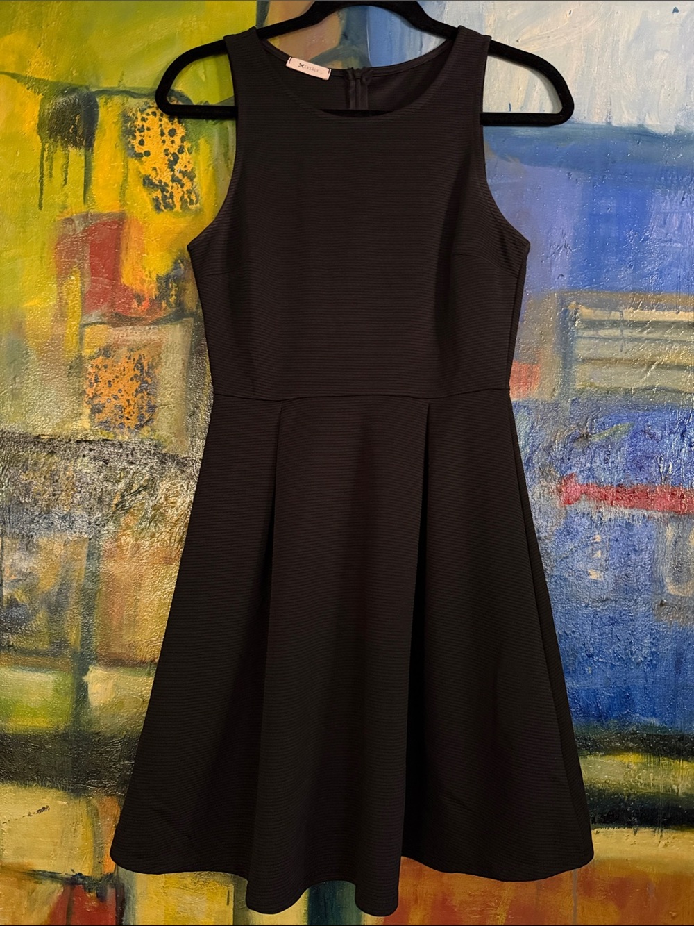 Everly Classic Black Sleeveless Fit-and-Flare Dress size small